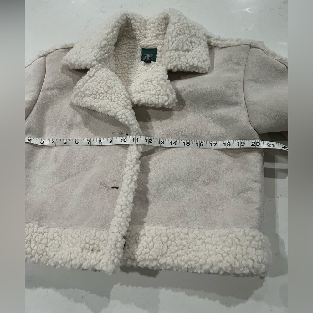 Wild Fable Cream Teddy Jacket with Button Closure - Picture 11 of 12